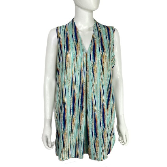 Worthington Sleeveless V-Neck Tunic Length Blouse - Picture 1 of 6